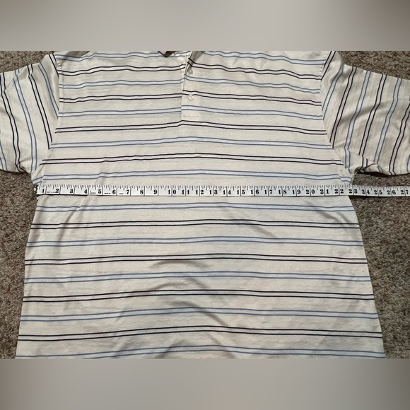 Ping Collection Golf Polo Tan/Beige Blue Black Stripes Sz L - Picture 6 of 11